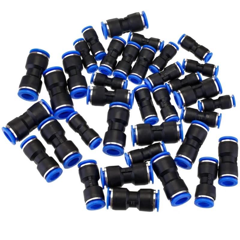 Push Connect Air Line Fittings With Ergonomic Oval Release Ring Allowing Hand Operation For 6mm To 12mm Tubing Connections