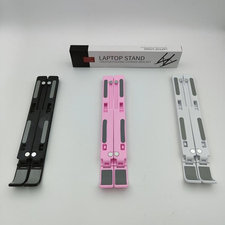 Newly Folding Height Adjustable Cheap Plastic Material Foldable Portable Adjustment Desktop Laptop Holder Riser Stand