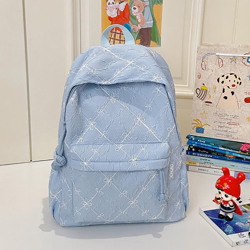 Girls backpack dopamine candy color junior high school students light shopping travel large capacity backpack