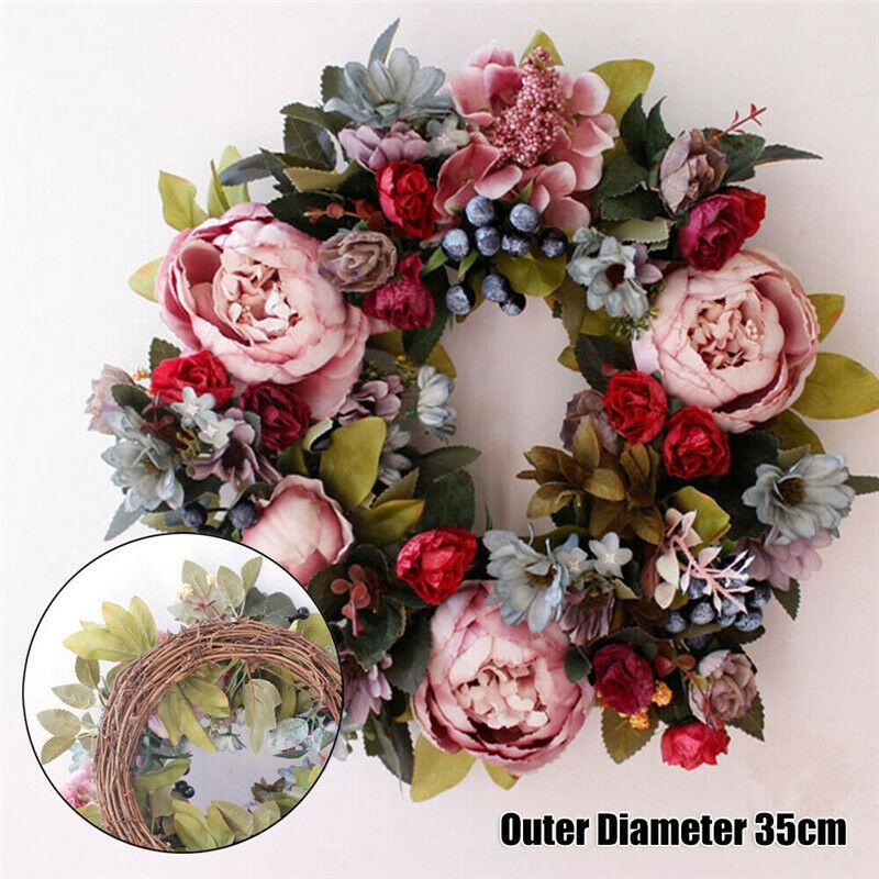 Cheap Artificial Flowers Wreath Peony Garland16inch Door Wreath Spring