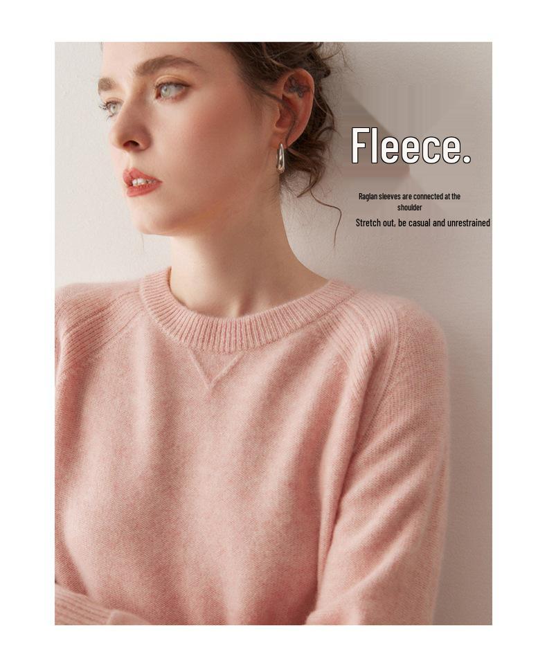 Women's 100% Pure Cashmere Knit Round Neck Pullover Sweater - Soft and Thick for Autumn and Winter