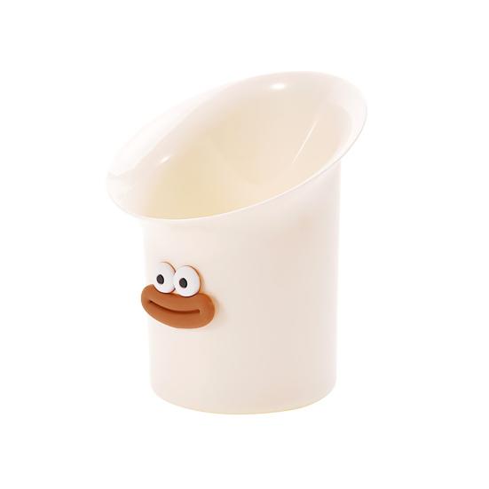 Coș de gunoi de birou Coșuleț drăguț pentru deșeuri cu Mini perie de curățat Buze amuzante de cârnat Mic coș de gunoi pentru birou Masă de toaletă