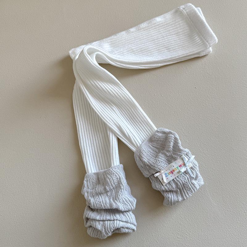 2025 Korean Style Knitted Scrunch Leggings & Tights Combo - Nine-Point Girls' Cotton Leg Warmers