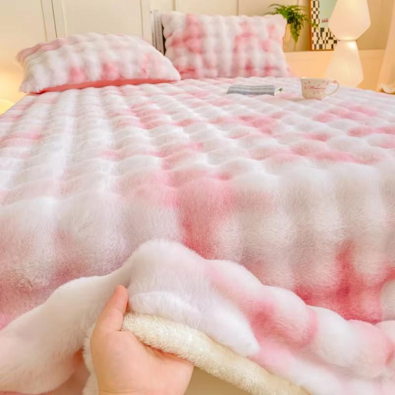 1pc Plaid Flannel Blanket Sheet Warm Soft Cozy Throw Blanket Sofa Bed Room Office Nap Blanket Autumn Winter Fluffy Bubble Fleece Blanket Sheet