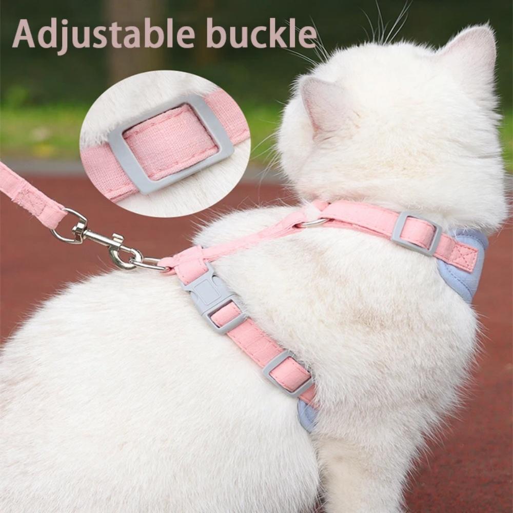 Cat Harness Leash Set Adjustable Puppy Harness Vest Escape Proof Set for Small Dogs Cats Breathable Durable Kitten Harnesses