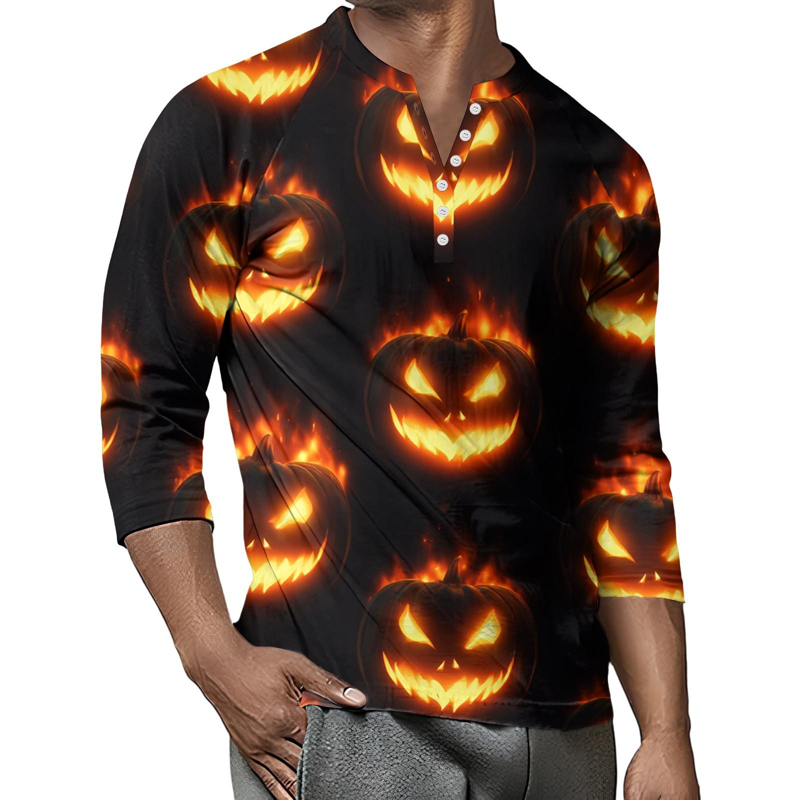 

Мужской контрастный топ реглан на пуговицах с рукавом 3/4 XXL