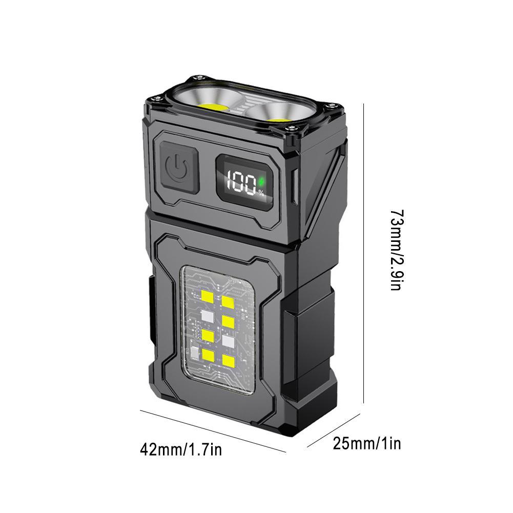 USB Rechargeable LED Flashlight Portable Tail Magnet Flashlight Super Bright Camping Lantern Side COB Emergency Light