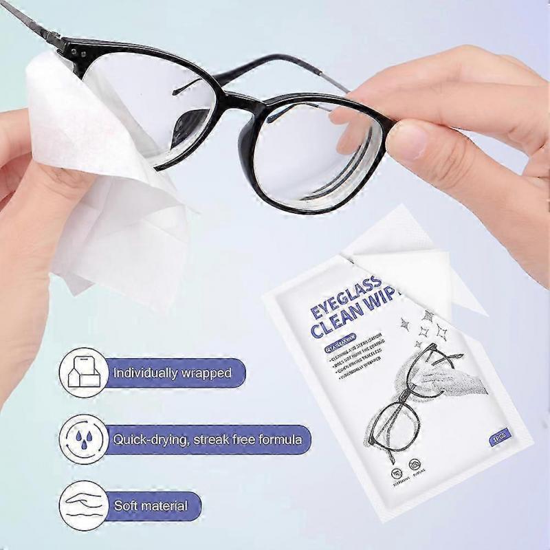 Optische Linsenreinigungstücher, streifenfreie Anti-Beschlag-Tücher, vorgenetzt, geeignet für Kameras, Mobiltelefone und Laptops, Packung mit 100 Stück