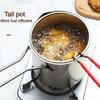 With Lid Deep Fryer with Strainer Stainless Steel Milk Warmer Pot Tempura Fryer Pan  Kitchen