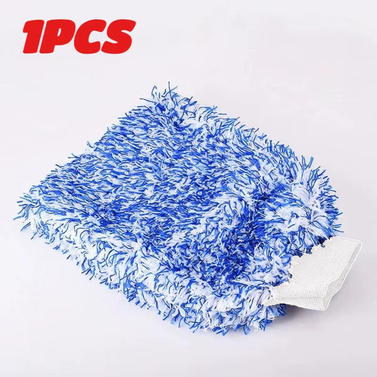 

Microfiber Car Washing Mitt Ultra Soft Plush Cleaning Glove Double-sided Car Wash Cleaning Towels Auto Care Wax Detailing Brush L синий