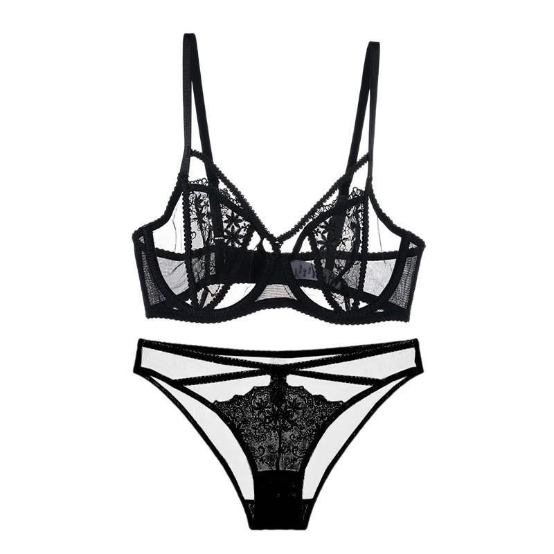 French Women's Bunny Ear Cup Lingerie Set – Anti-Sagging, Breathable Bra for a Smaller Chest Appearance