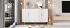 Modern Simple White Matte Multifunctional Storage Cabinet 4 Open and Closed Doors Dining Room Cabinet Gold Decoration 160*35*100cm