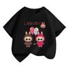 LABUBU Cartoon Print Kids' Short Sleeve T-shirt for Summer - Unisex Round Neck Top