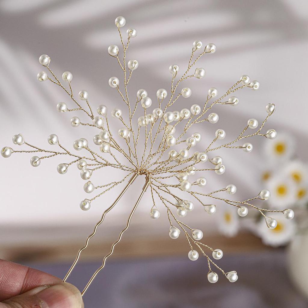 Pearl Flower Hairpin for Aesthetic Bridal Updos and Seaside Weddings