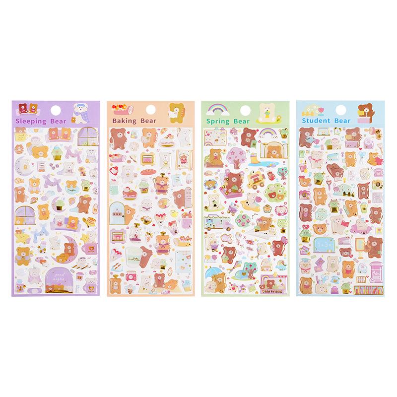 

Милые мультяшные животные-мишки Кристальные эпоксидные наклейки для DIY кружек, дневников, чехлов для телефонов и декора для девочек