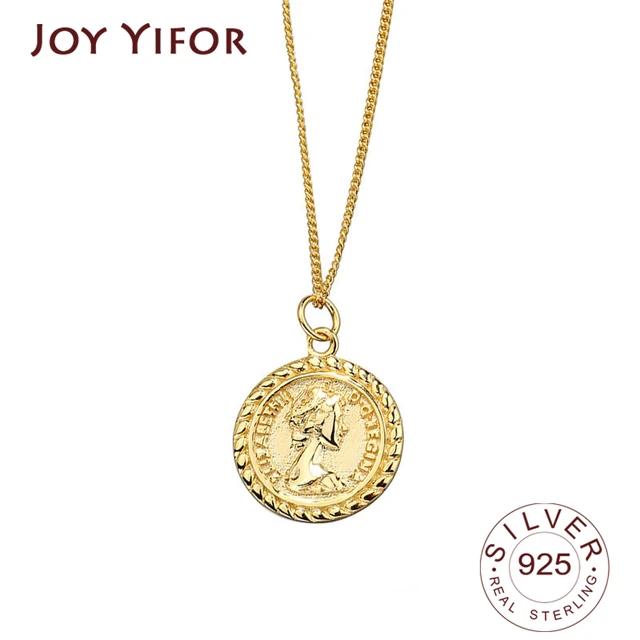 

Silver Necklace For Women Ladies Elegant Chain People Photo Sterling Silver Jewelry Round Necklace