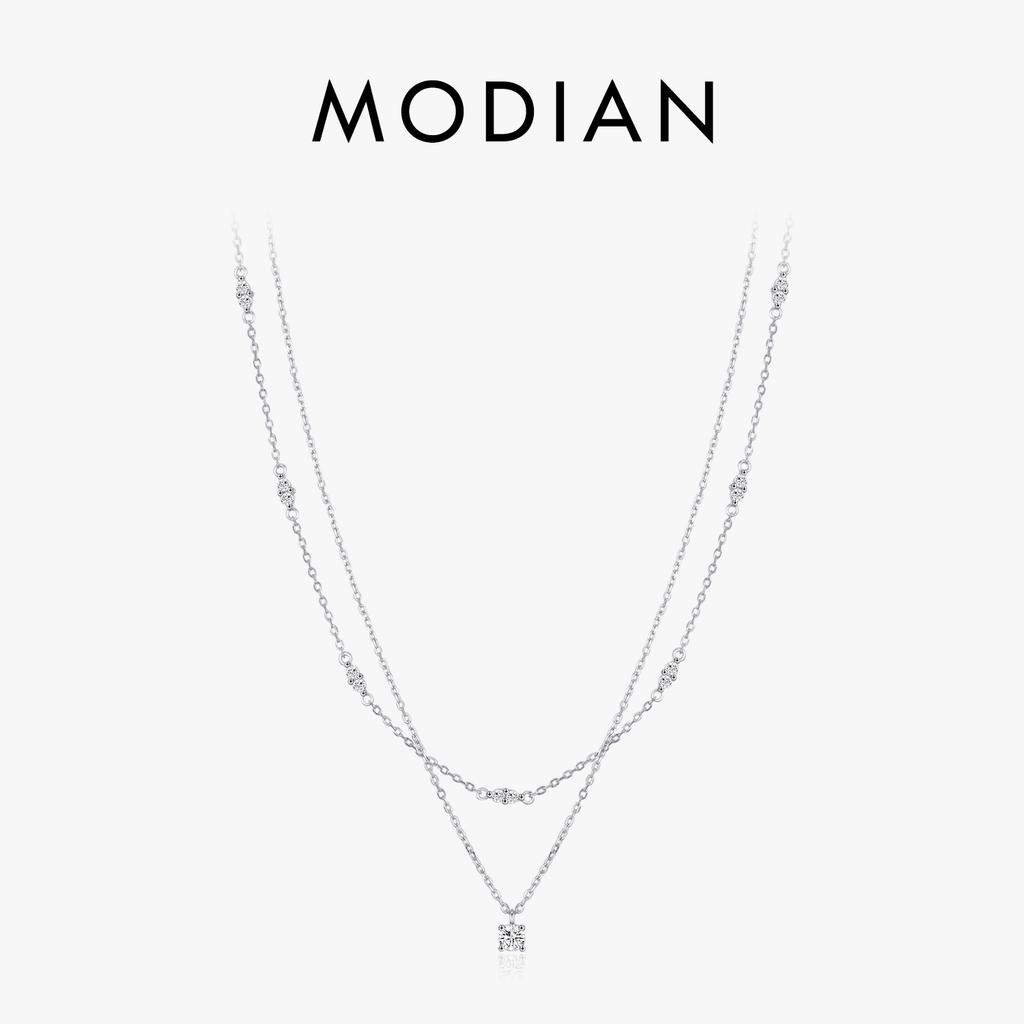 Moissanite D Color Double Layer Pendant Necklace 925 Sterling Silver Round Stylish Choker Necklace For Women Jewelry
