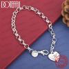 Xiaomi Exquisite 925 Sterling Silver Heart-Shaped 26-Letter Chain Bracelet for Women, Fashionable Wedding Gift, Party Jewelry
