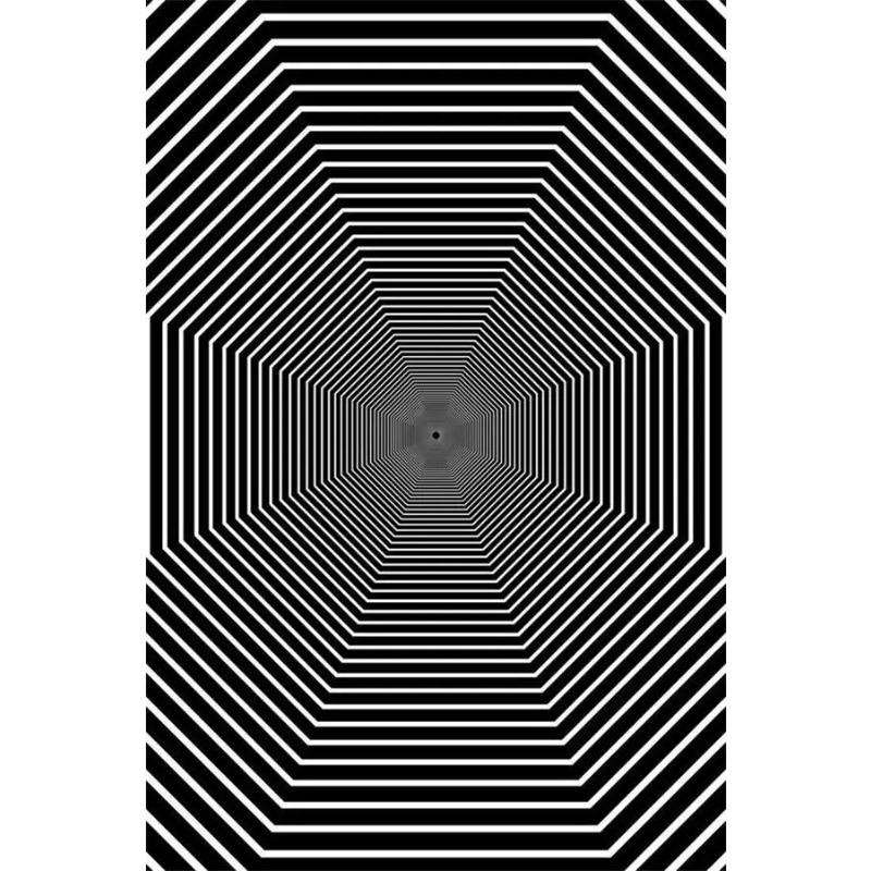 Stampe Poster con Illusioni Ottiche Astratte Per Soggiorno Decorazioni per la Casa Bianco e Nero Trippy Psichedelico Pittura su Tela Arte da Parete