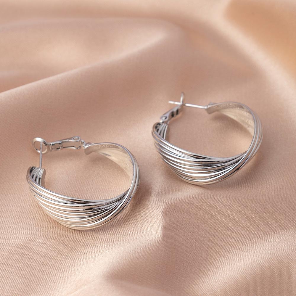 Exaggerated Twisted Hoop Earrings: Trendy Women's Fashion Jewelry