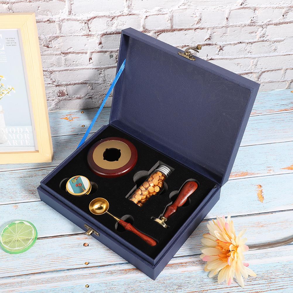 Sada pečetních razítek Dárková krabička Pečetní vosk DIY Retro Zdobit Speciální řemeslné nástroje Model B