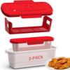 2 Piece Rectangular Fried Fish Batter Bowl Leak-proof with Sieve Tray Fish Breader Batter Bowl Large Capacity Plastic
