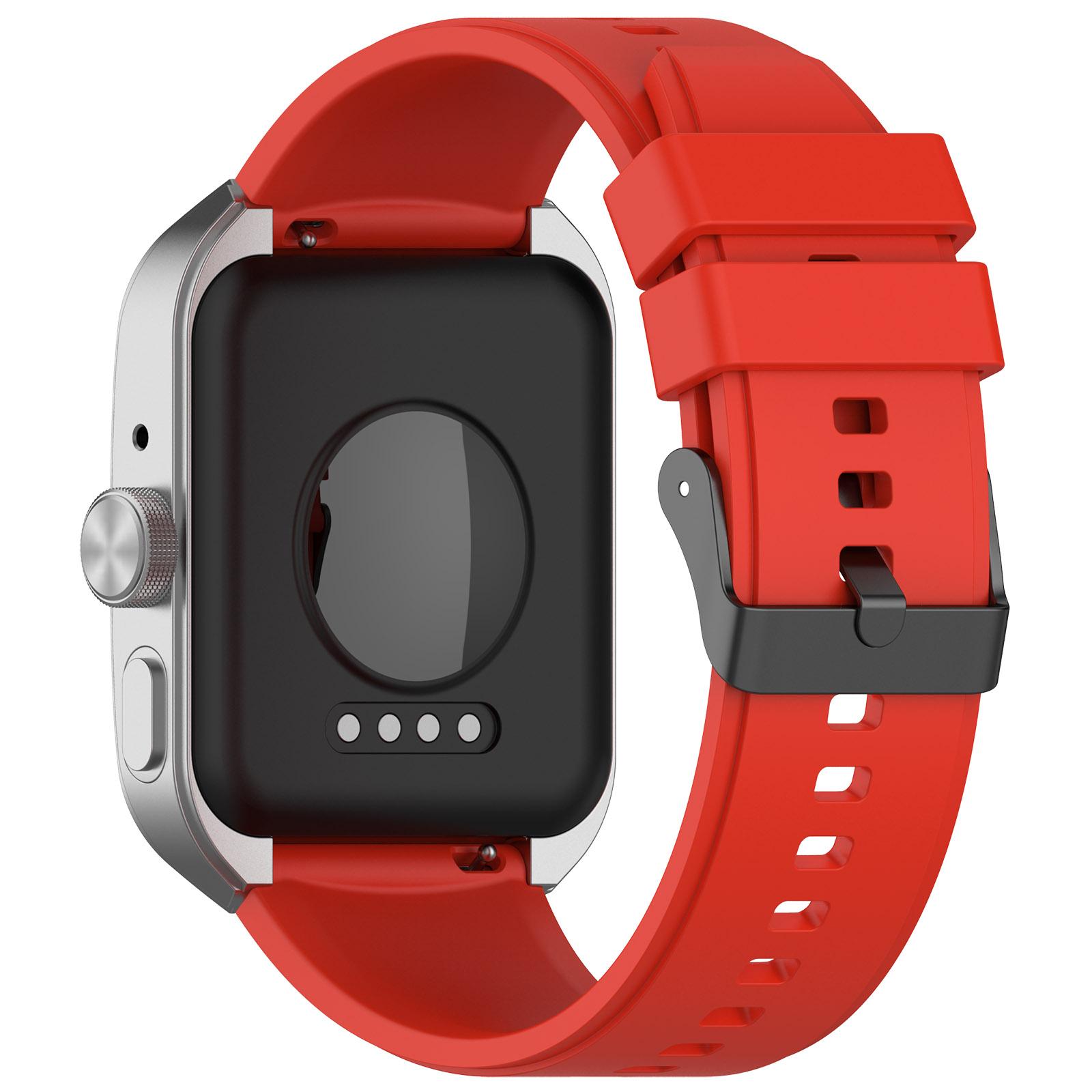 

For Oppo Watch 4 Pro Silicone Watch Band 22mm Adjustable Strap Red