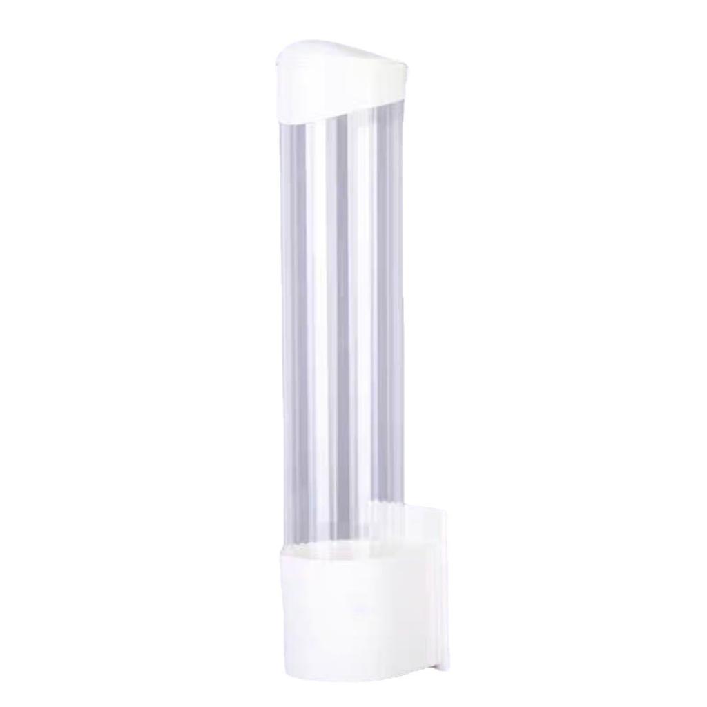 Disposable Paper Cup Holder Wall Mounted No Drill Cup Dispenser Plastic Dustproof Home Cup Stand