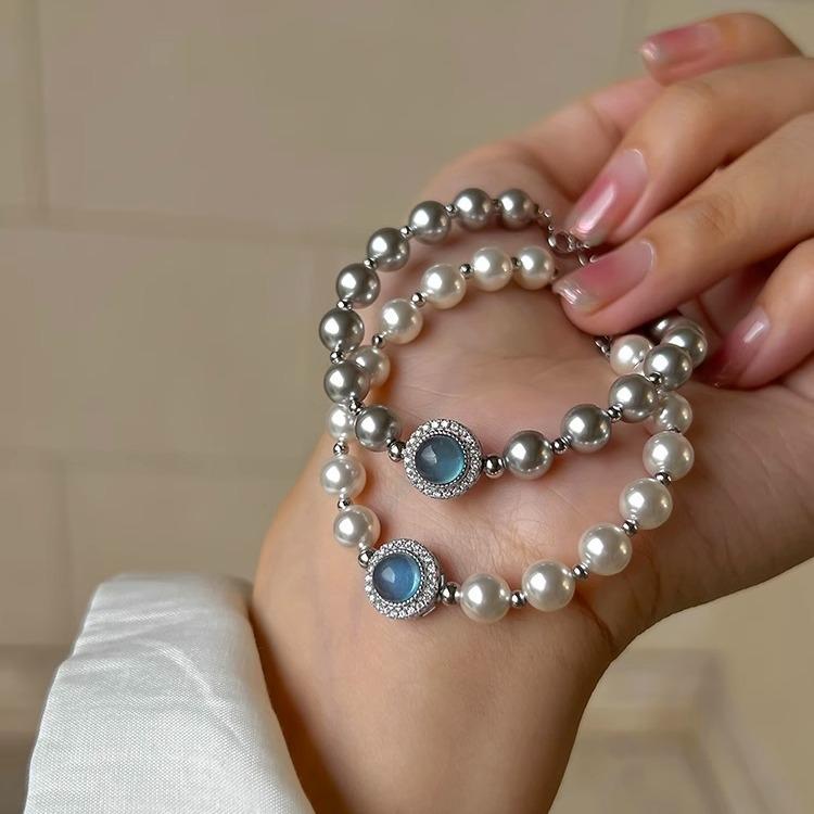 Women's Pearl Single Diamond Light Luxury Niche Temperament Bracelet