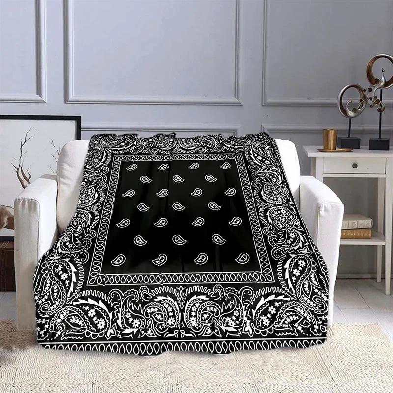 

Bohemian Style Boho Bandana Sofa Blankets for Beds Super Soft Warm Blanket Cover Flannel Throw Blanket Flannel Blanket Home Gift#(1) 75X95CM серый