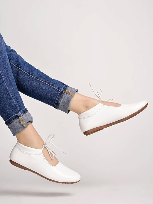 Shoetopia Women Dress Shoes Stylish Metallic Flats with Black Bow Detail, Perfect for Formal & Casual Occasions