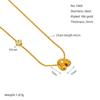 New fashionable cubic zirconia-studded chubby design26Letter pendant necklace, titanium steel, versatile and stylish for women