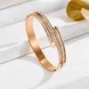 2026 Diamond-encrusted Nail Bracelet, Three-row Ladder Square Diamond Bracelet, Light Luxury Temperament, Personality Trend INS Style