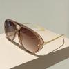 Oversized Pilot Sunglasses Vintage Double Bridge Trendy Luxury Brand Design Sun Glasses for Women Outdoor Shades