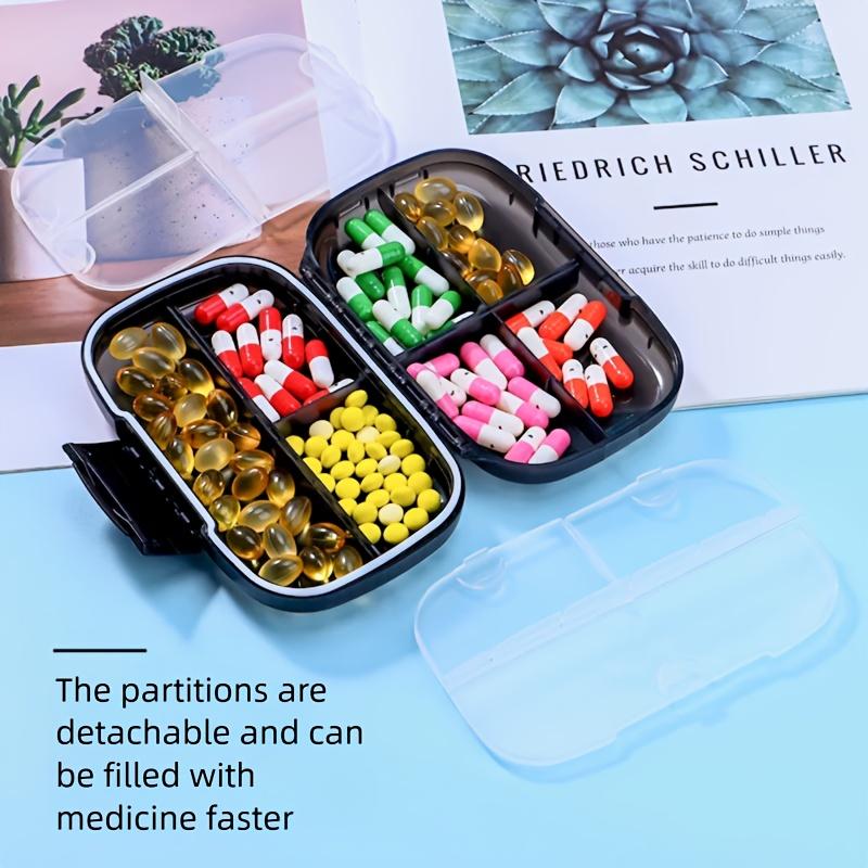 Travel Pill Organizer Weekly Duallock Portable Case 7 Large Compartments Sealed Medicine Container Vitaminfish Oilsupplement
