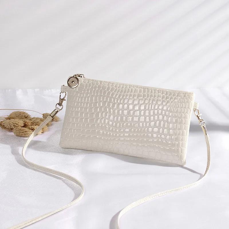 

Кошелек из крокодиловой кожи для женщин, кошелек для монет, новая модная маленькая сумка на запястье, высококачественный кошелек для монет из искусственной кожи, застежка-молния, однотонные конфетные цвета