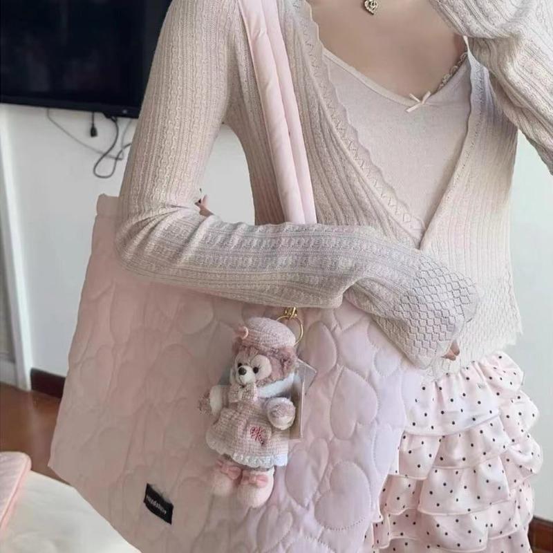 Love large-capacity tote bag, new down bag women's large-capacity OL commuting niche shoulder bag computer bag