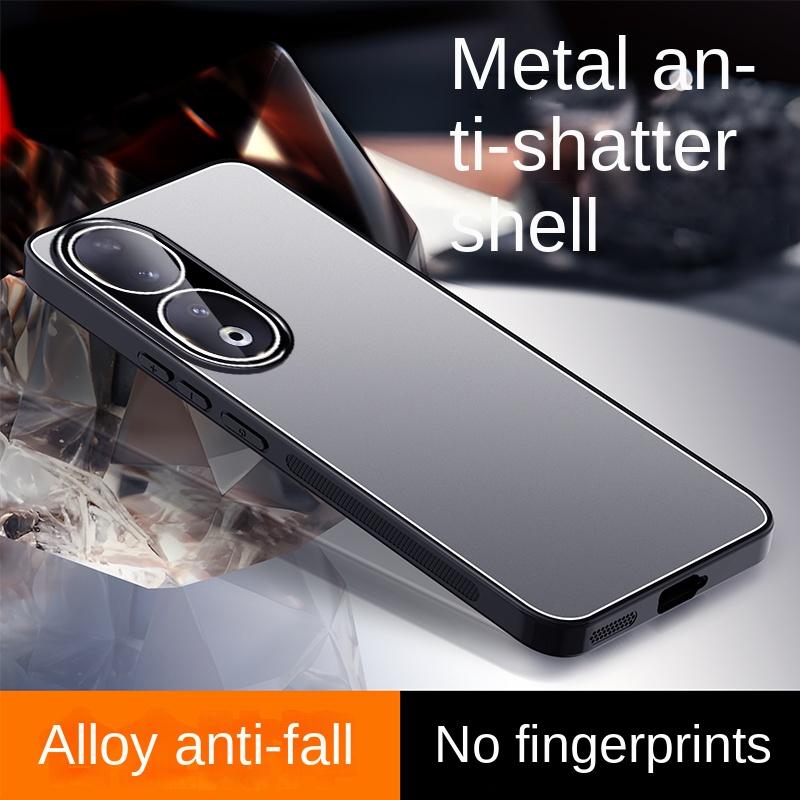 For Honor 90 90 Pro AG Aluminum Alloy TPU Soft Lens Integrated Anti-Slip Phone Case