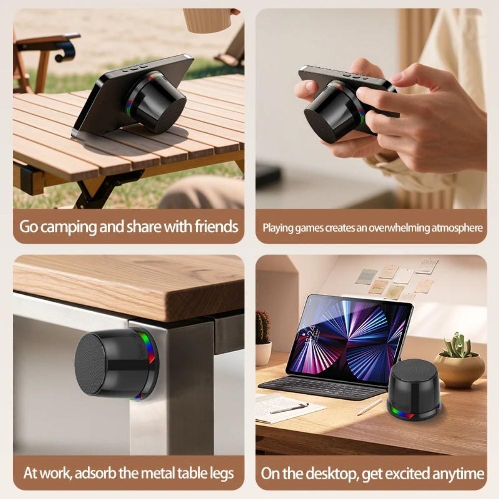 Bluetooth 5.3 Magnetic Mini Speaker Anti Lost Portable Sound Box RGB Light Speaker  Home Party