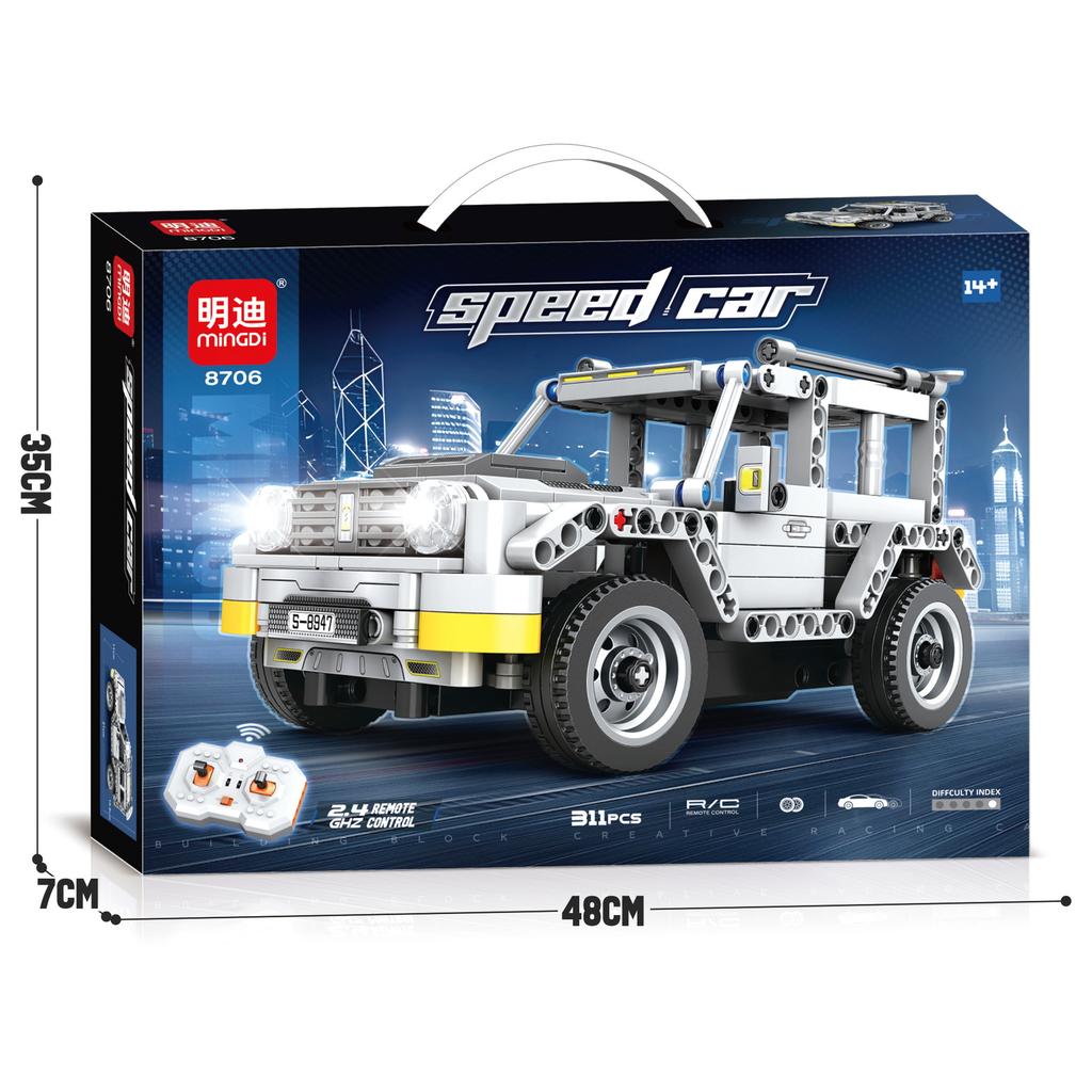 Mindy 1:18 Remote Control Car Model 2.4G Technology Car Assembly Building Block Boy Gift Racing Toy Building Block Car