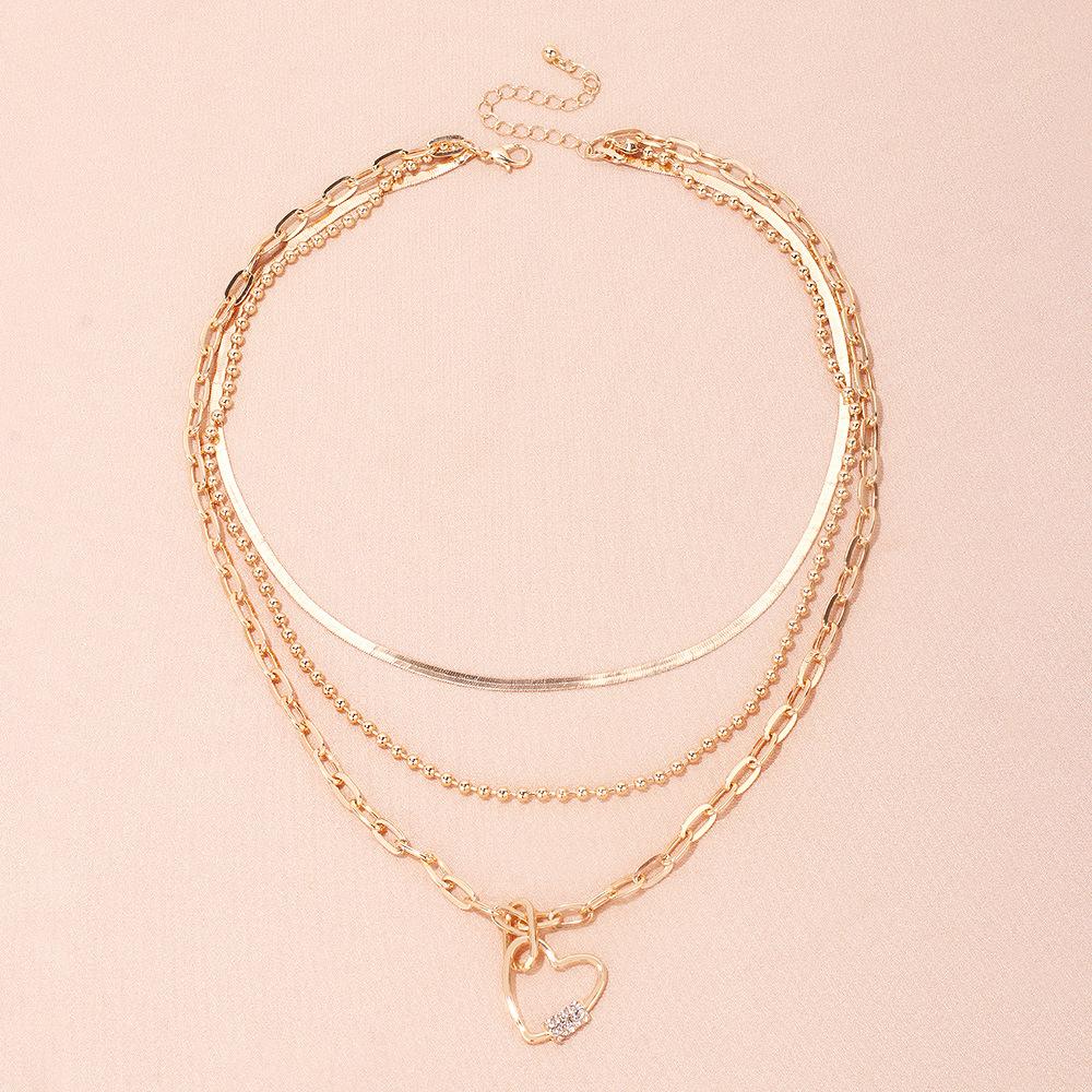 Pearl chain necklace cold wind multi-layer stacking collarbone chain summer