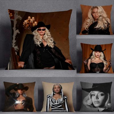 Hot Singer Beyonce Act Ii Pillow Case Square Double-Sided Printing Short Plush Sofa Cushion Cover Bedside Pillow