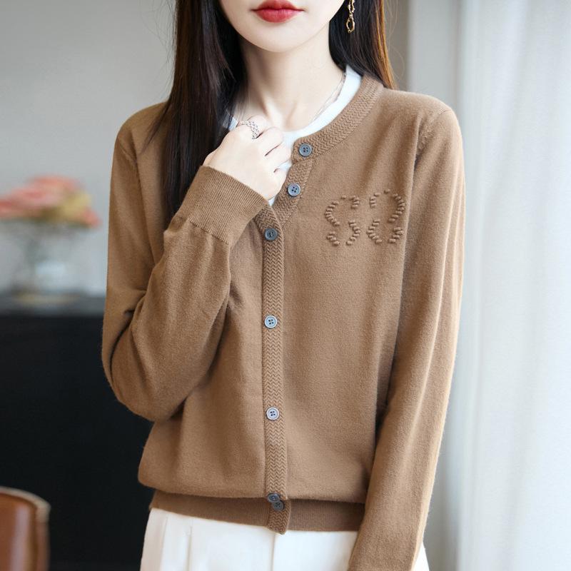 

25 Autumn/Winter Women s Knitwear: Andy Velvet Textured Two-Piece Cardigan Sweater, Korean Style L