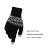 Touch Screen Gloves 1 Pair Women Jacquard Autumn Winter Thickened Windproof Knitted for Travel
