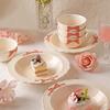 Sweet Modern Style Ceramic Plate Home Breakfast Delicious Yogurt Bowl High End Restaurant Fruit Salad Plates Exquisite Tableware