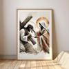 Jesus Carry The Cross Posters and Prints Canvas Printing Vintage Christian Wall Art Picture for Living Room Home Decor Gifts