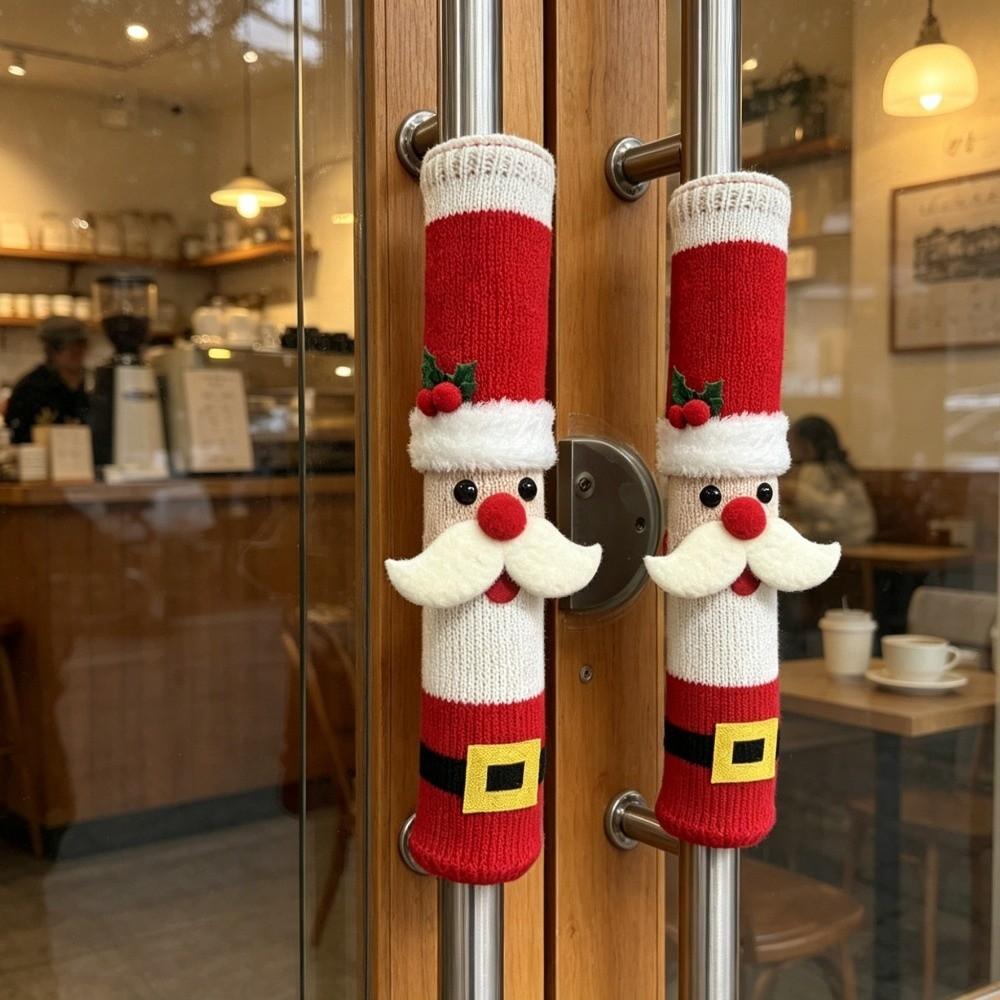 Snowman Refrigerator Door Handle Covers Christmas Microwave Oven Handle Covers  Festive Decorative