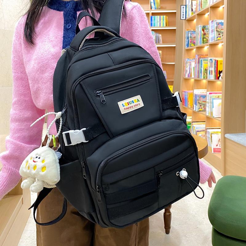 Schoolbag Contrasting Color Girl Backpack American Retro Large-capacity High School Student Schoolbag Harajuku Student Travel Backpack