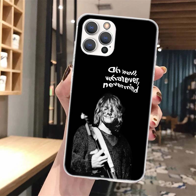 Retro Singer Kurt Cobain Soft Phone Case For iPhone 17 Air 16 16E 15 14 Plus 13 Mini 12 11 Pro Max X XR XS 7 8 + SE 2020 Pattern