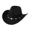 Punk belt decoration western cowboy hat retro European and American style autumn and winter hat party top hat women's British hat